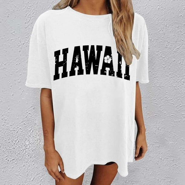 Camiseta oversize vintage de manga corta para mujer: top holgado