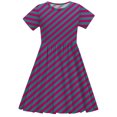 thumbnail image 7 of NAISIBABY A-Line Dress for Girls, Stretch Striped Short Sleeve Kids Casual Flare Sundress Purple 7-8T, 7 of 7