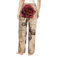 thumbnail image 2 of KLL Womens Vintage Rose Botanical Art Print Pajama Pants Soft Pajama Bottoms for Women Cozy Lounge Pants-X-Large, 2 of 7
