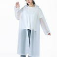 thumbnail image 3 of Xfvqtps Mens and Womens Raincoat with Hooded Long Solid Color Adjustable Drawstring Button Translucent Waterproof Cycling Outdoor Activities Rain Jackets Rain Poncho White, 3 of 4