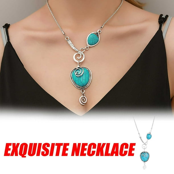 Collar para mujer, joyería para mujer, joyería para mujer, nuevo collar de grietas de estilo étnico, collar de caracol en forma de corazón de estilo bohemio, collar de moda