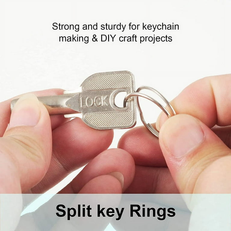200PCS Key Rings Split Bulk Keyrings for Keychain and Crafts (25mm) silver