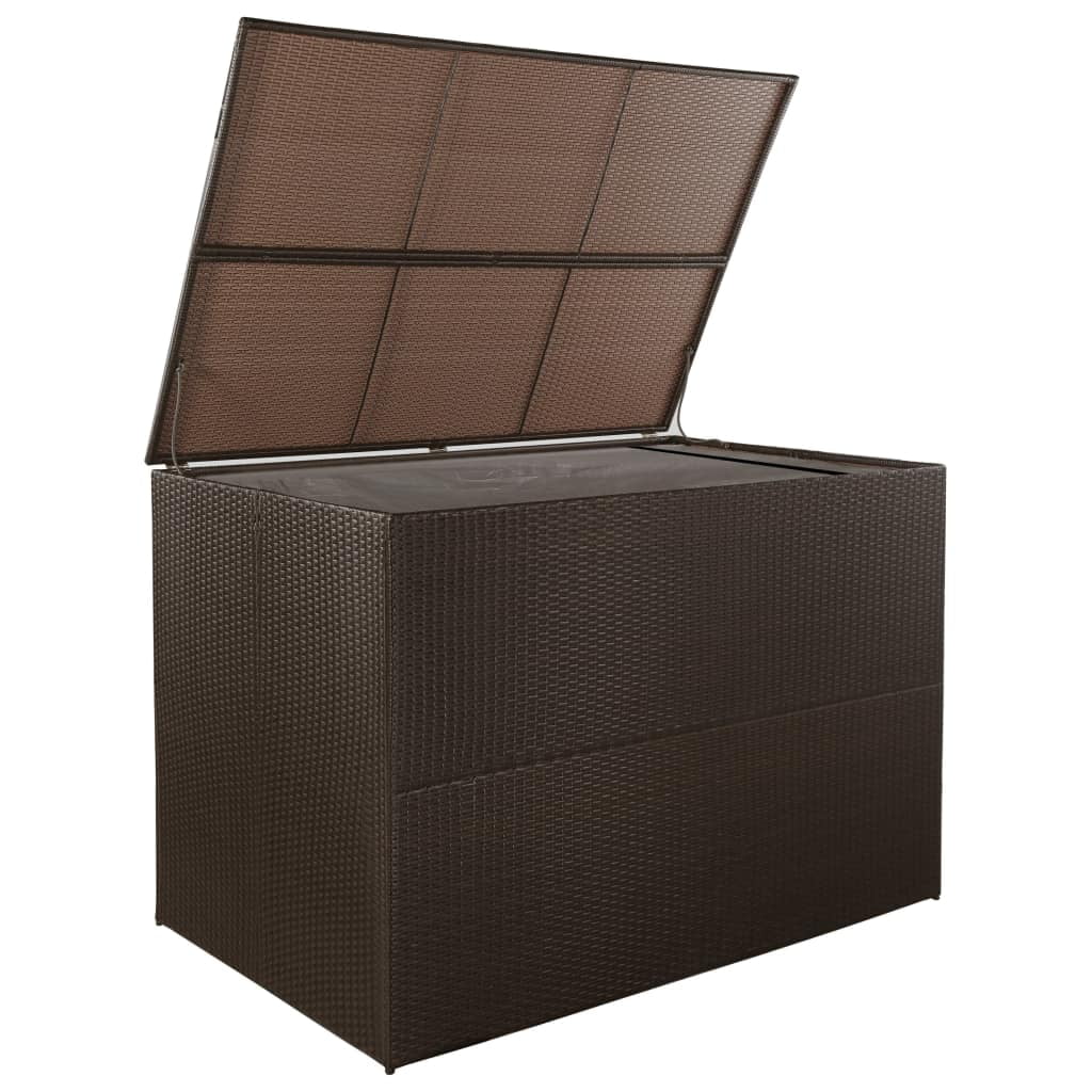 Kepooman 59" Outdoor Patio Rattan Storage Box for Garden Deck, Brown Kepooman 59" Outdoor Patio Rattan Storage Box for Garden Deck, Brown