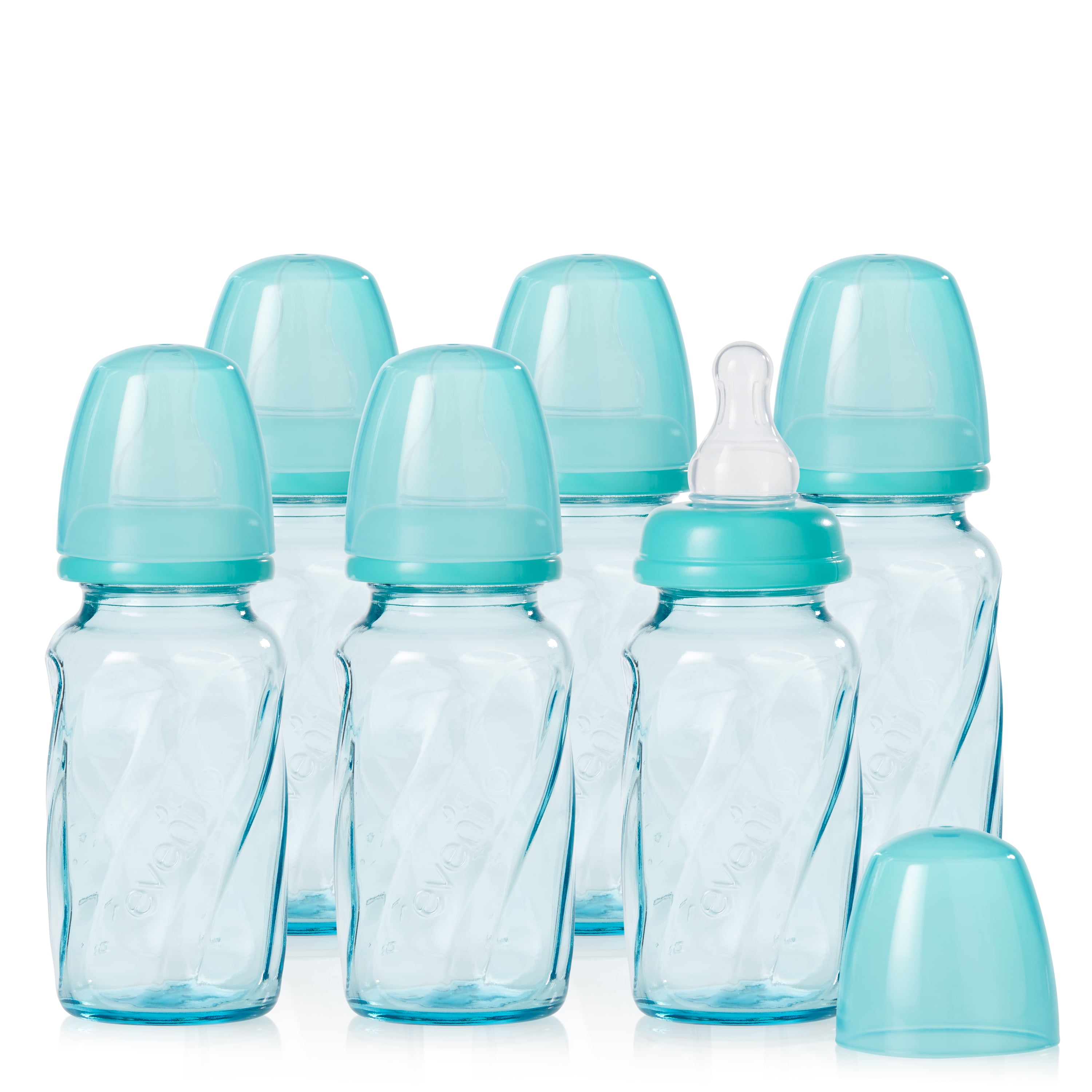 Glass Baby Bottles - 4oz, Teal, 6ct 