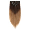thumbnail image 2 of MY-LADY Extra Thick Clip in 100% Remy Human Hair Extension Double Weft Full Head Natural Hairpiece 110-170g #2T6 Dark to Light Brown24inch, 2 of 10