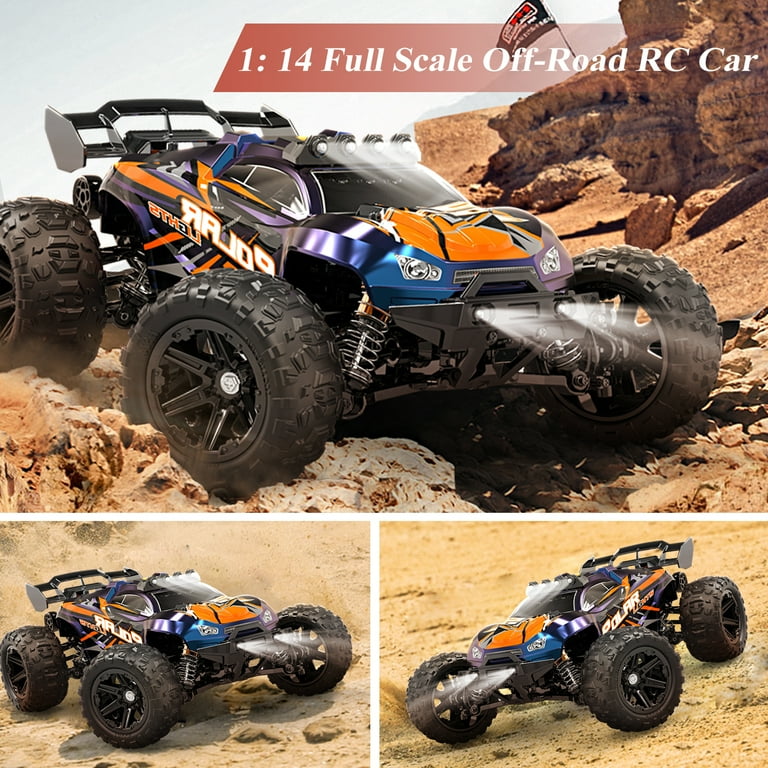 1:14 Scale 4WD RC Monster Truck - 40+ KPH, Waterproof, 2 Batteries - All Terrain Remote Control Car