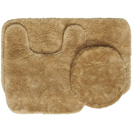 Mainstays Nylon 3 Piece Bath Rug Set, Vallejo Tan