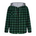 thumbnail image 6 of HAOTAGS Mens Flannel Plaid Shirt Spring Fall Casual Hooded Jacket Long Sleeve Button Down Shirts with Pockets Green Size M, 6 of 10