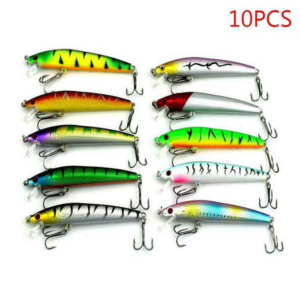 10 Pcs Crankbaits Minnow Fishing Lure Bait