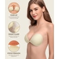 thumbnail image 2 of Wingslove Adhesive Bra Reusable Backless Strapless Push-up Silicone Invisible Sticky Bras for Backless Dress,Ivory B, 2 of 9