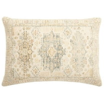 SAFAVIEH Imma 16" x 22" Contemporary Gold Medallion Cotton/Polyester Decorative Pillow