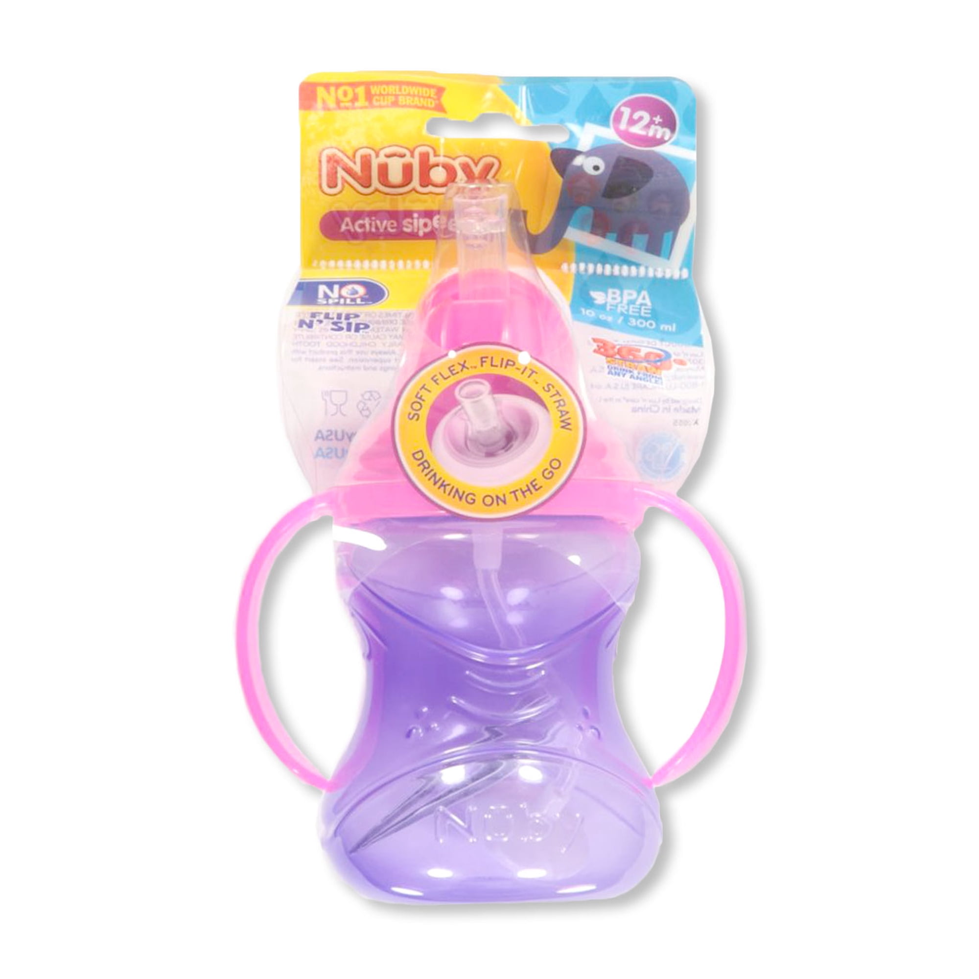 Nuby Active Sipeez Flip ’n Sip Sipper Cup (10 oz.) Color: purple Size: one size