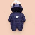 thumbnail image 2 of PureCasa Jumpsuit for Toddler Boys Girls Winter Warm Snowsuit Outwear Newborn Hooded Footed Romper Jumpsuit for 0-24 Months, 2 of 6