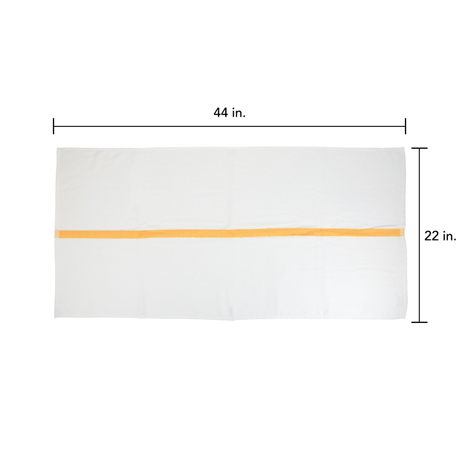 Arkwright Power Gym Bath Towels (6 Pack), 22x44 in., White with Gold Stripe, Soft Cotton