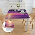 thumbnail image 2 of WYYP Palm Trees Sunset Ocean Square Table Cover 100% Polyester Fiber 36*36, 2 of 8