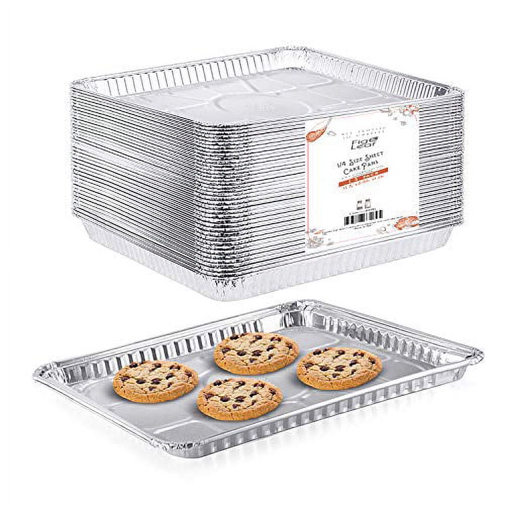 VeZee's Aluminum 12.75X8.87X1.25 inches Cookie Sheet Baking Pans: Disposable Aluminum Foil Trays Ideal for Brownie, Coffee Cakes, Side Dishes : 25 Sheets