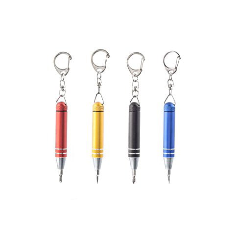 Assorted/Red/Yellow/Black/Blue Kikkerland CD404 Mini Screwdriver Keychain