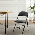 thumbnail image 2 of EDX 4 Pack Folding Chair with Sturdy Metal Frame, High-Density Padding, and Water-Resistant PU Leather - Ideal for Meetings, Gatherings, and Events, Black, 2 of 9