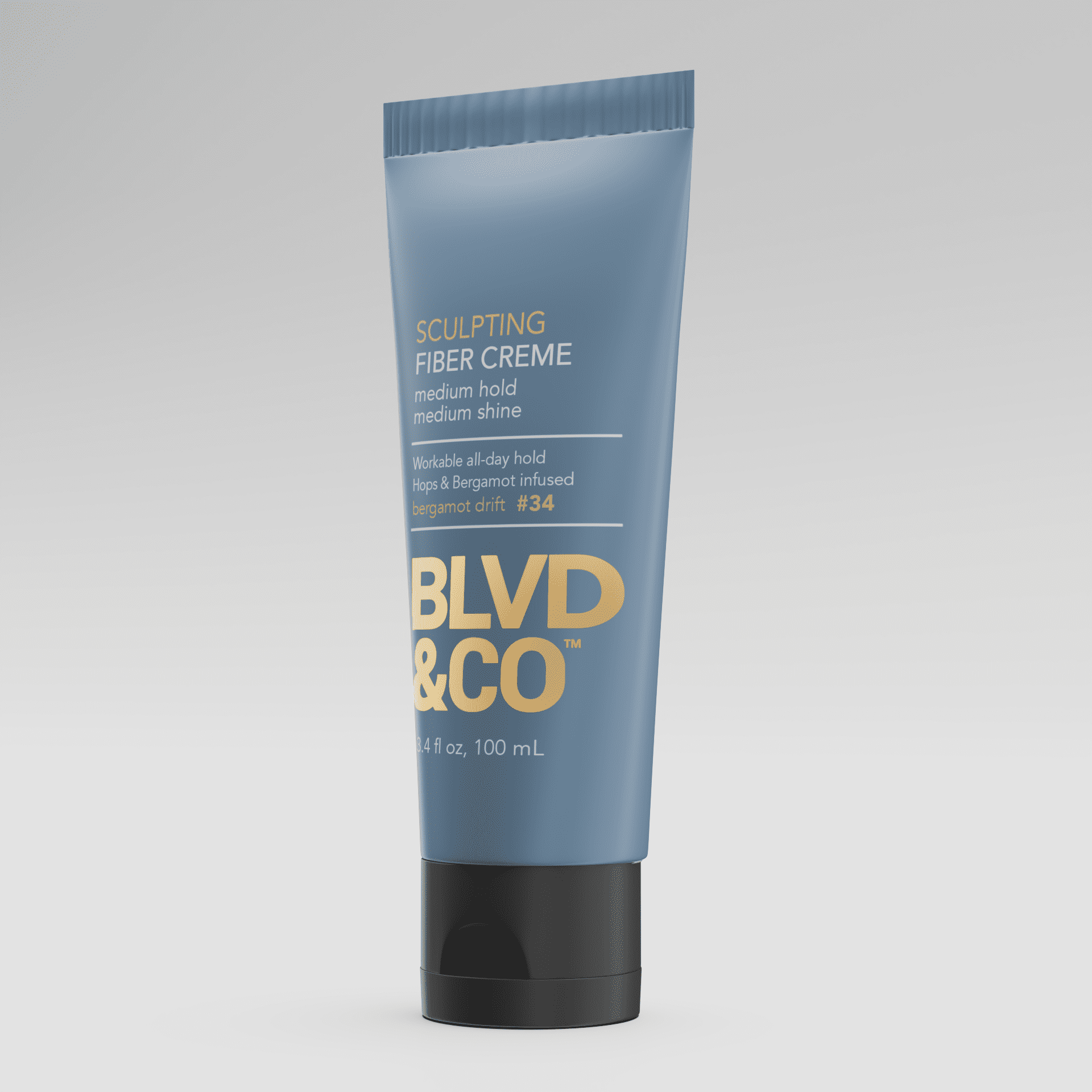 BLVD & CO Men’s Fiber Hair Cream, Medium Hold, Natural Shine, Clean Ingredients, Flexible Styling Cream