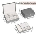thumbnail image 2 of Gogcaro Jewelry Box Organizer for Women Girls, 2 Layer Large Men Jewelry Storage Case, PU Leather Display Jewellery Holder with Removable Tray for Necklace Earrings Rings Bracelets, Gray, 2 of 7