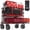 Red, variant on 400L Large Capacity Folding Double Decker Wagon with Brakes, 50" Extra Long Extender Cart, 500lbs Heavy Duty Collapsible Wagons, All-Terrain Big Wheels for Camping, Sports, Shopping. Blue
