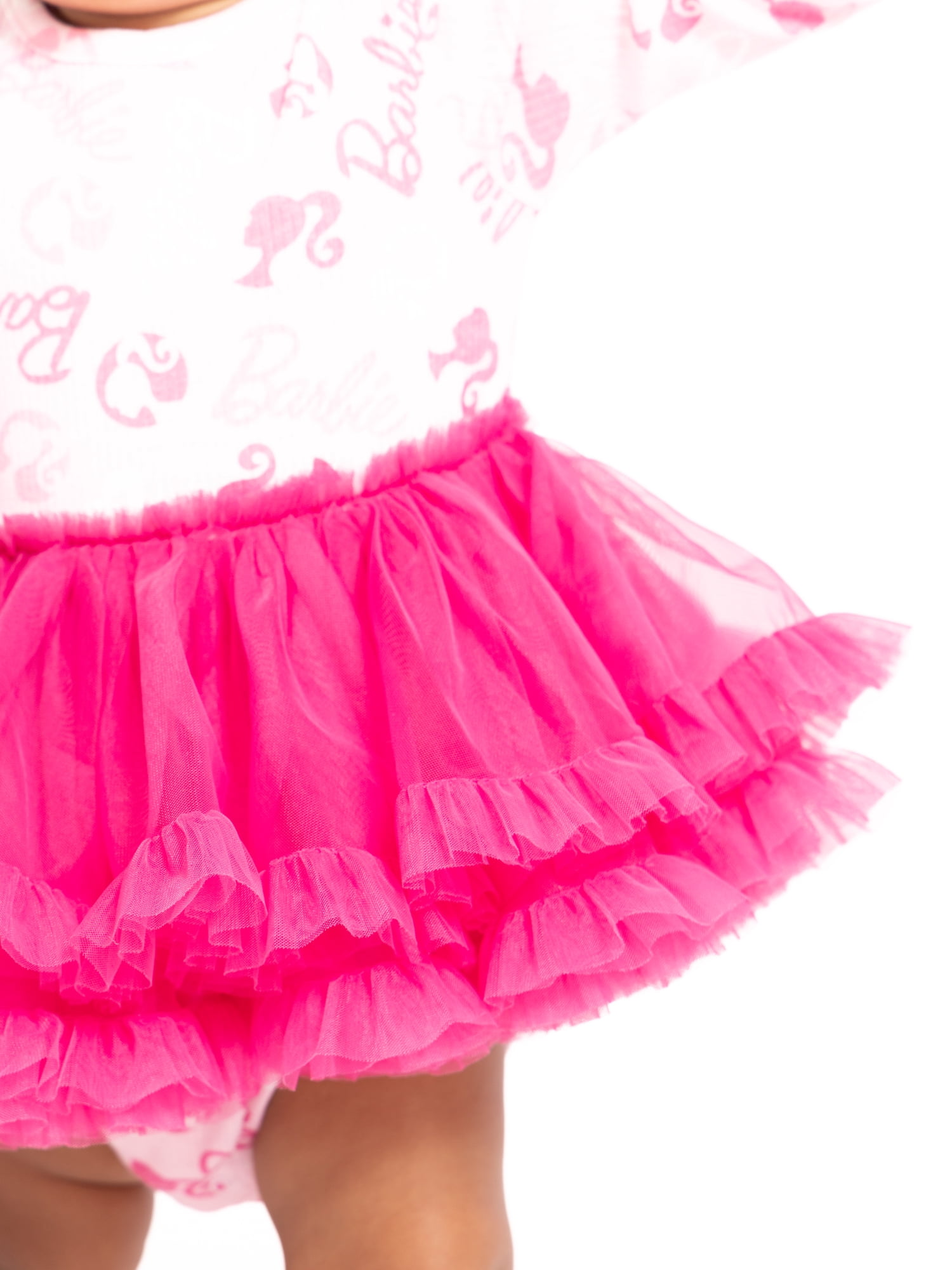 Barbie Baby Girls Tutu Dress Bodysuit with Matching Headband Set, 2 Piece, Newborn-24M