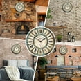thumbnail image 4 of GIXUSIL 12 Inch Silent Non-Ticking Rustic Wall Clock Roman Numerals Wooden Round Home Decorative Wall Clocks Battery Operated Indoor Vintage French Clocks or Living Room Farmhouse Deco, 4 of 6