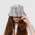 thumbnail image 2 of XYIYI Lindo sombrero de cubo para playa, sombreros de pescador para mujer, reversible de doble cara, 2 of 5