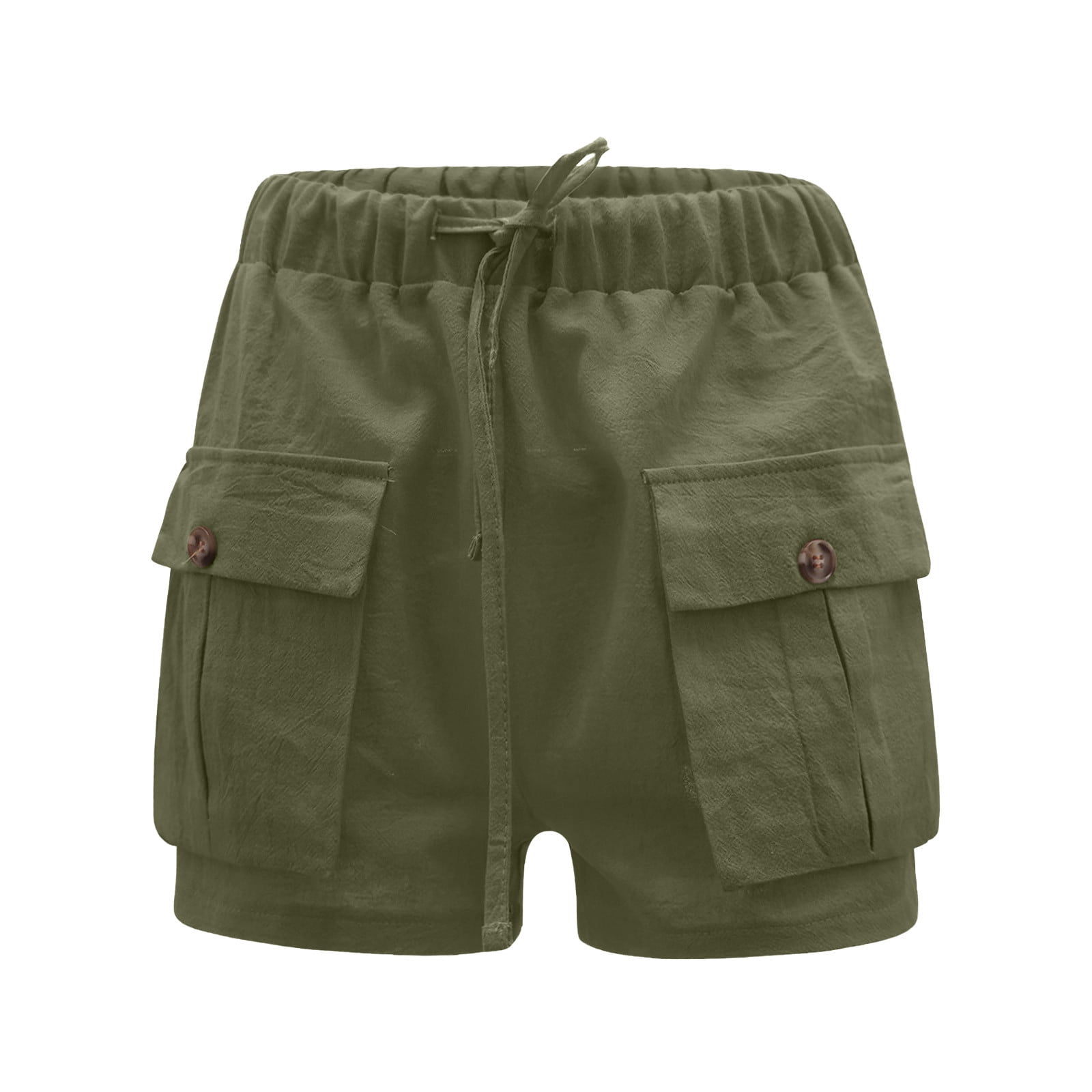 Zodggu Womens Army Green Plus Size Shorts Fashion Women's Cargo