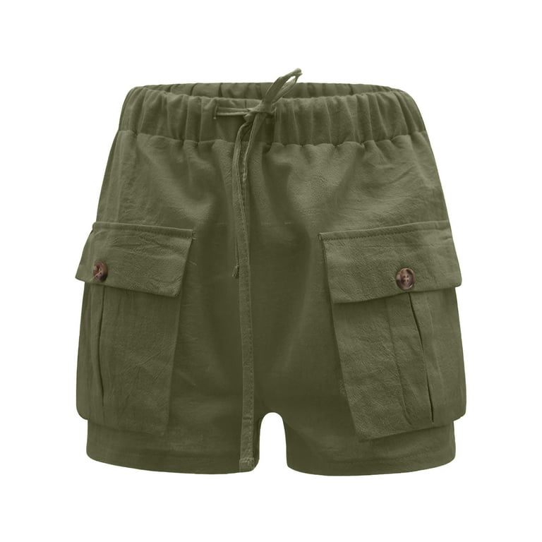 Zodggu Womens Army Green Maternity Shorts Fashion Women's Cargo Shorts Pants Hiking Bermuda Shorts Sweat Shorts Straight Stock Summer Casual Loose