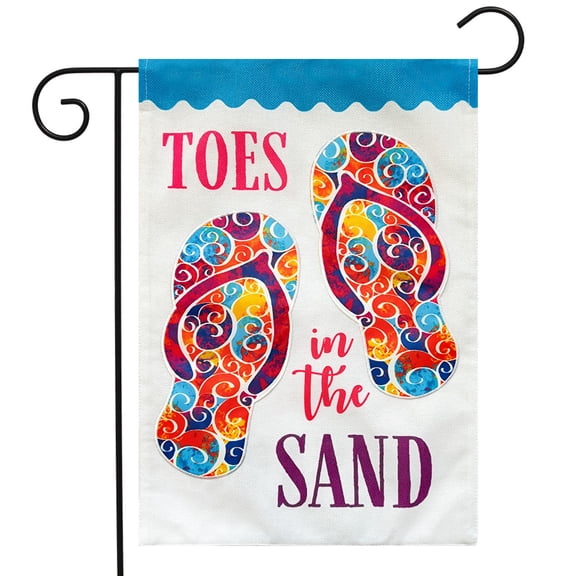 Briarwood Lane Toes In The Sand Summer Burlap Garden Flag
