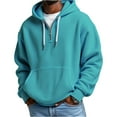 thumbnail image 2 of Qwertyu Mokaloha Mens Long Sleeve Shirts Waffle Mokaloha Hoodie Pacificozy Sweatshirt Zipper Drawstring Long Sleeve Hooded Shirts Cyan M, 2 of 4