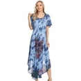 thumbnail image 5 of Sakkas Nalani Womens Flowy Caftan Tie Dye Summer Dress Cover up Relax Fit - Blue - One Size Regular, 5 of 5
