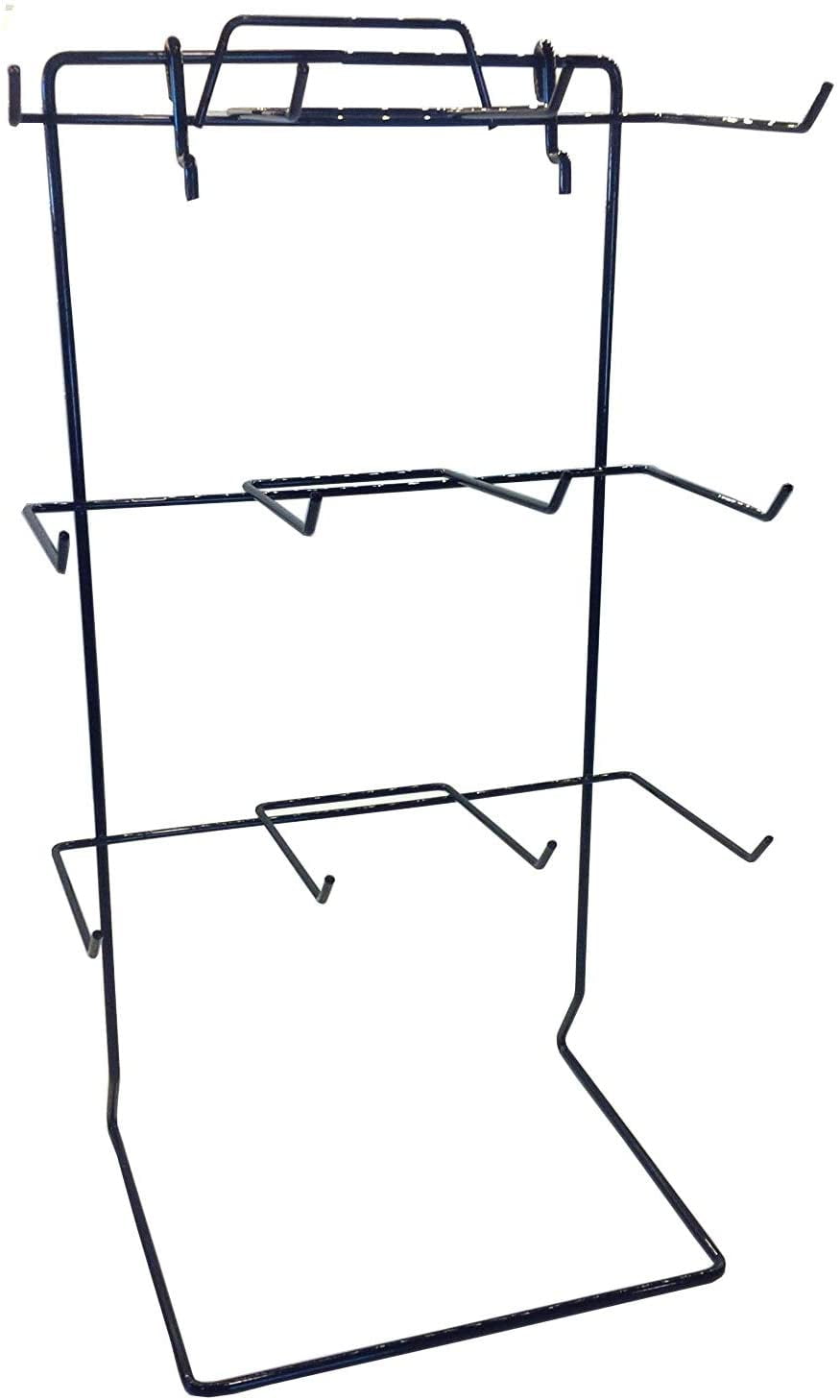 Counter Top Display Rack with 12 Single Peg Hook in Black (Holds 3" x 5