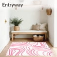 thumbnail image 3 of ODIKA 6'x9' Machine Washable Non-Slip Area Rug, Minimalist Abstract Swirl with Curves and Fluid Lines High Traffic Rug, Pink, 463724, 3 of 7