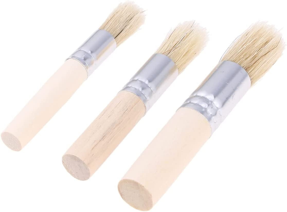 School Specialty Fine Natural White Bristle Stencil Brush Set