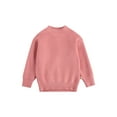 thumbnail image 1 of Douhoow Toddler Girl Sweater Winter Solid Color Knitted Pullover Loose Tops, 1 of 6