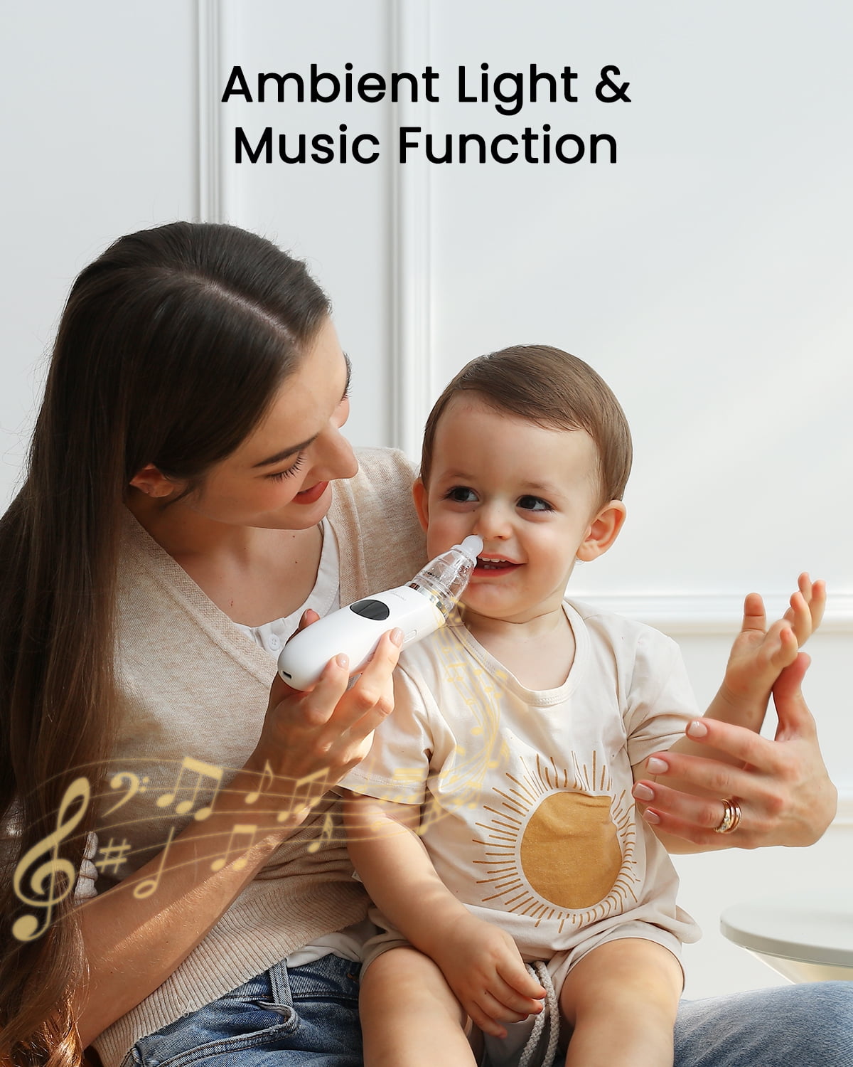 GROWNSY Baby Nasal Aspirator – Electric Baby Nose Sucker with 3 Silicone Tips, Booger Sucker for Newborn to Toddler with Music & Light Function