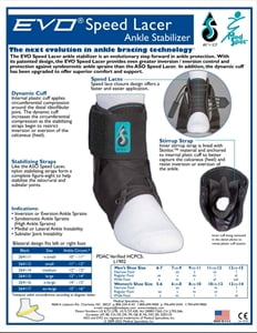 NEW MedSpec ASO EVO Speed Lacer Ankle Brace Stabilizer Black
