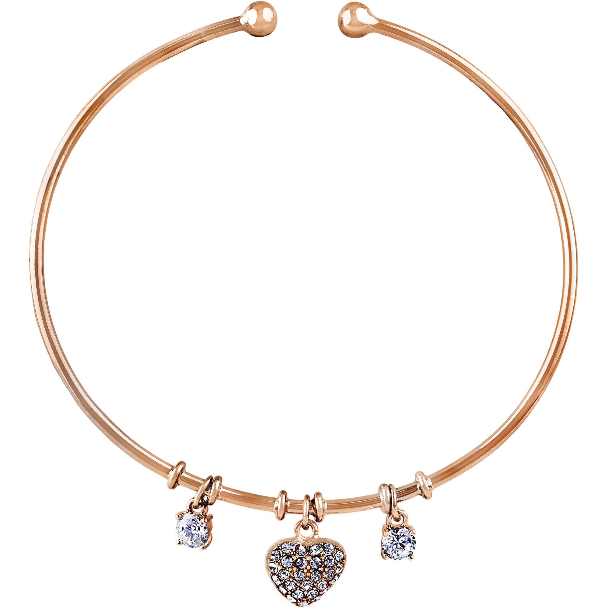 Rose Gold and Champagne Silver Moon Bracelet
