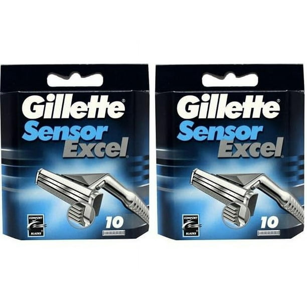 Cartuchos Gillette Sensor Excel, 10 unidades, paquete de 2