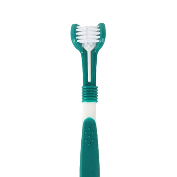 Cepillo de dientes para mascotas de tres lados Cepillo para perros Herramienta de sarro para mal aliento (Verde oscuro) Tmvgtek Para estrenar