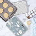 thumbnail image 5 of Two Pieces Of Square Heat Insulation Pad Oven Mitts 7x9.8 Inch Oven Microwave Kitchen Cooking Baking Cloth White Flowers, 5 of 7