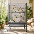 thumbnail image 5 of Natural Wood Bird Toy Set for Small Medium Birds, Parrot Cage Accessories with Swings Ladders Bells, Colorful Chew Blocks for Cage Enrichment, 5 of 5