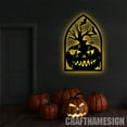 thumbnail image 4 of Craftnamesign Halloween Spooky Pumpkin Metal Wall Art Led Light, Halloween Sign, Halloween Gifts, 4 of 5