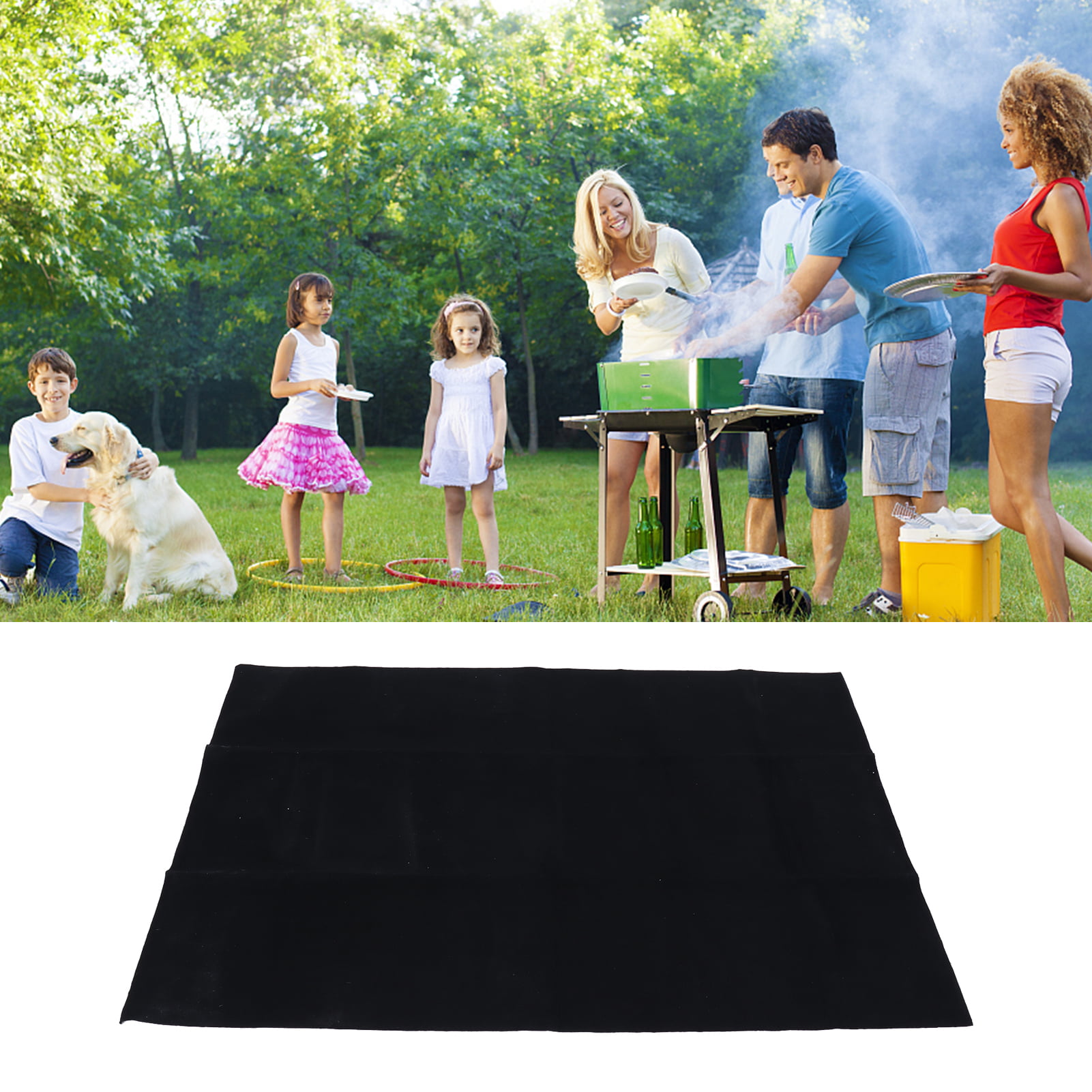BBQ Fire Retardant Floor Mat Oil Proof Rug Barbecue Grill Protect Pad 127x91.4 