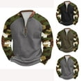 thumbnail image 4 of guisaled Mens Camo Sweatshirt Crewneck Half Zip Up Long Sleeve Pullover Tops Fall Winter Outdoor Camouflage Camping Hunting Shirts, 4 of 5