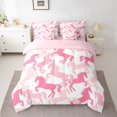 thumbnail image 2 of Erosebridal Pink Unicorn Bedding Twin Size,Magical Animal Bed Set,Pink White Princess Bedding Sets Twin Size,Lightweight Bedroom Decorative Reversible,7pcs, 2 of 6