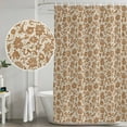thumbnail image 4 of Brown Floral Shower Curtain Set - 48" x 72" Washable Bathtub Curtain with 12 Hooks, Vintage Rustic Flowers Botanical Spring Waterproof Fabric Stall Shower Curtains for Bathroom/Bathtub Décor, 4 of 6