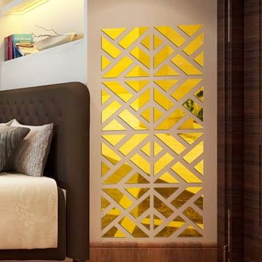 10 Pcs Acrylic Mirror Sticker Long Strip Mosaic Wall Sticker 50cm Gold/sliver/black for Living ...